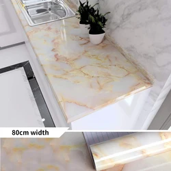 Wokhome Marble Self Adhesive Wallpaper Waterproof 80cm Kitchen Oil Sticker Cabinet Stove Countertop Wall Sticker Renovation