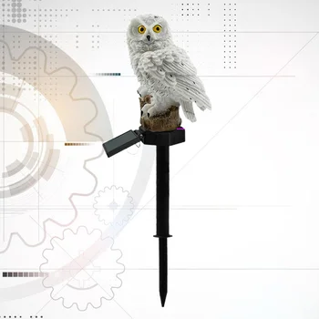 

1PC Solar Ground Plug Light Owl Design Resin Lawn Lamp Waterproof LED Garden Decorative Lamp Landscape Ground Plug Lamp Outdoor
