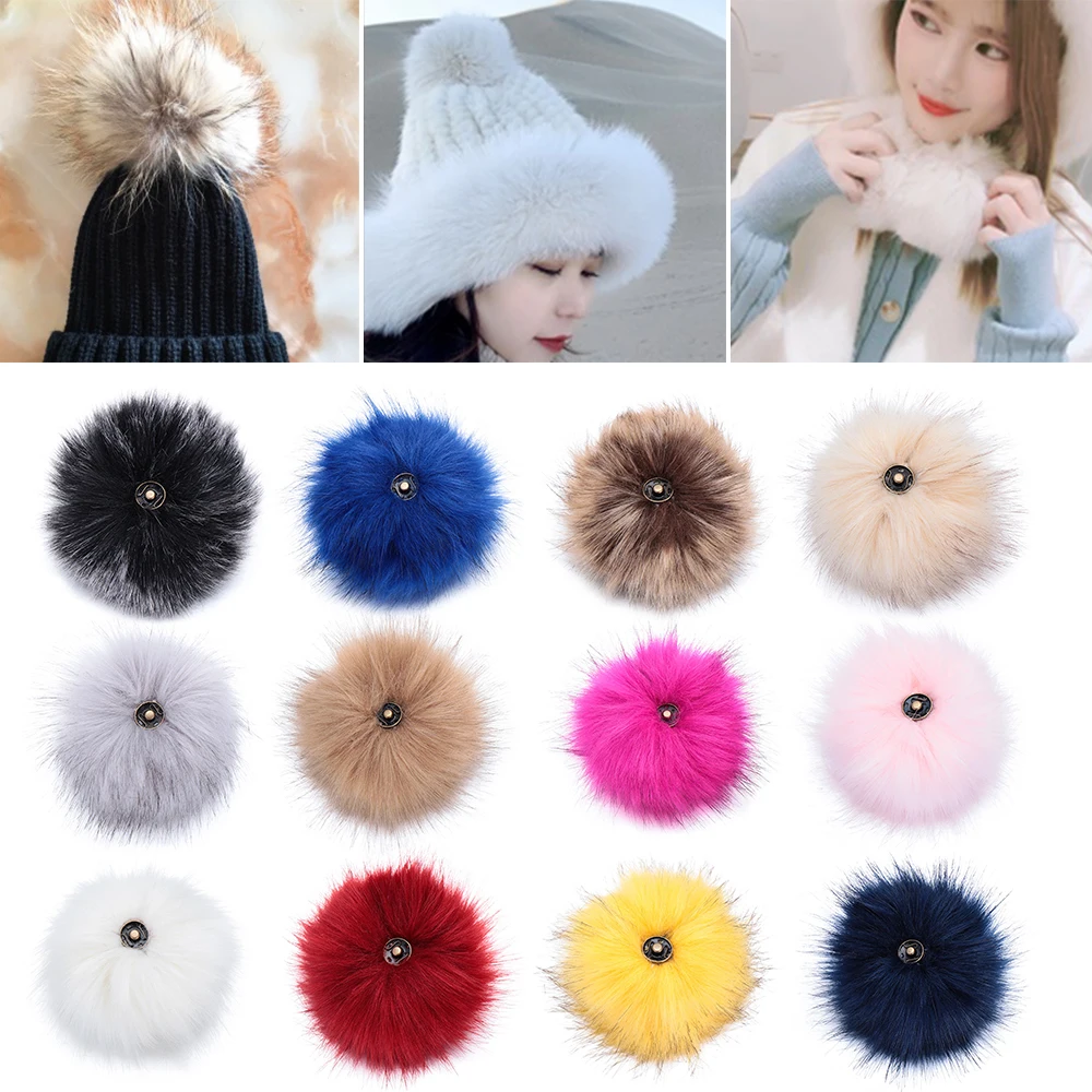 15cm Imitation Fur Pompom For Women Hat Fur Pom Poms for Hats Caps Fake Fur  Pompon for Knitted Hat Cap Beanies Skullie