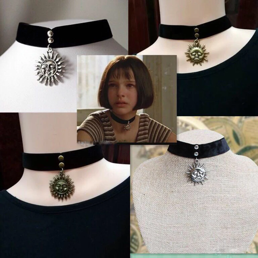 ガールズムービーレオンマチルダチョーカーレオンザ プロフェッショナルコスプレネックレス女性のためのゴシックジュエリーハロウィンcollares Kpop小道具 Torques Aliexpress