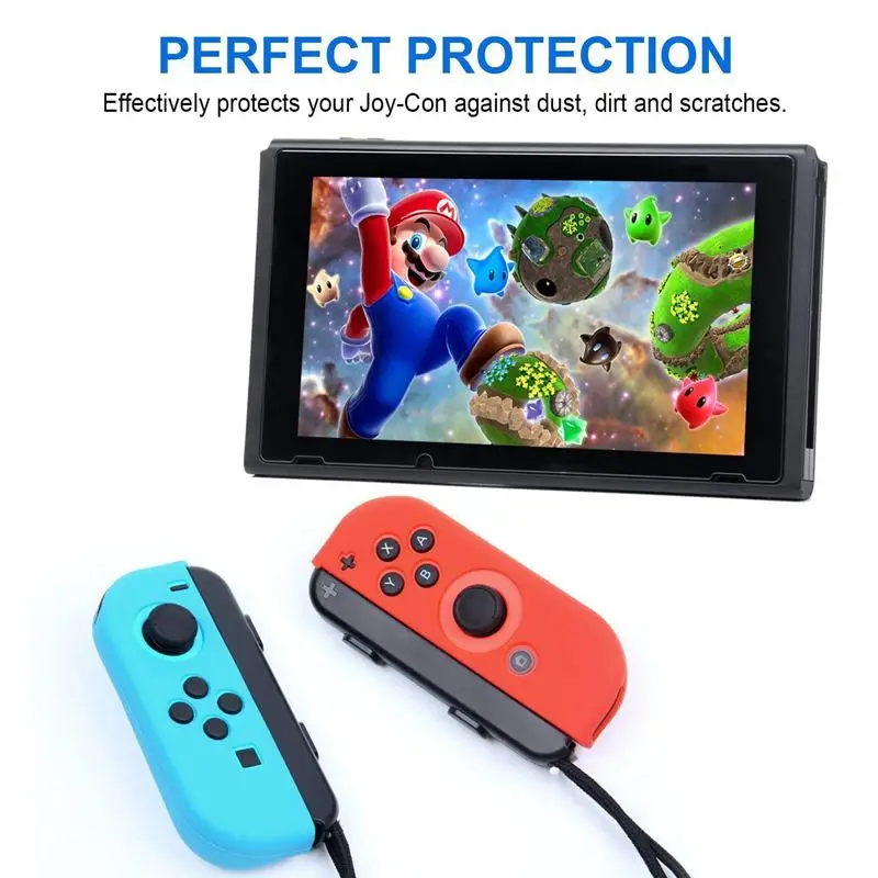 Горячая 3c-для Joy-Con гелевая защита с захватами для большого пальца крышки для nintendo Switch(синий+ красный