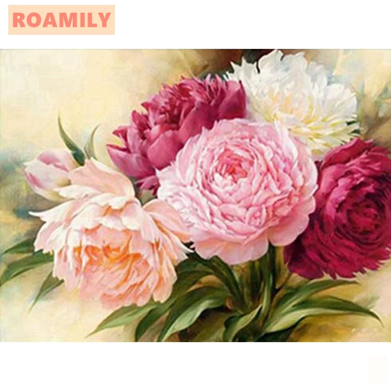 

Diamond Mosaic Flowers,ROAMILY,3D Full Square/Round Diamond Painting,Picture By Rhinestones,Wall Art