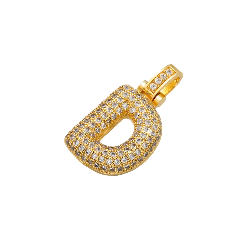 ZHUKOU delicate and fat 26 gold color letter pendant for women handmade DIY necklace earrings jewelry accessories mode: VD614