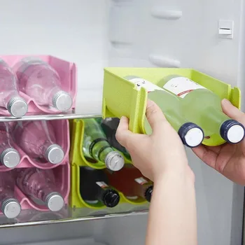 Refrigerator Storage Rack Fridge Organizer Can Stack Storage Rack Plastic Wine Holder For Home Kitchen Refrigerator