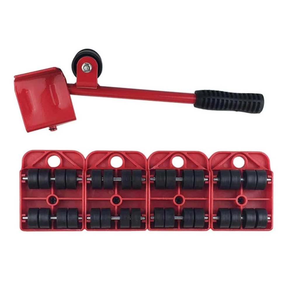 5pcs Heavy Furniture Lifter Mover Transport Portable Moving Lift Move Pry Stick for Household Furni