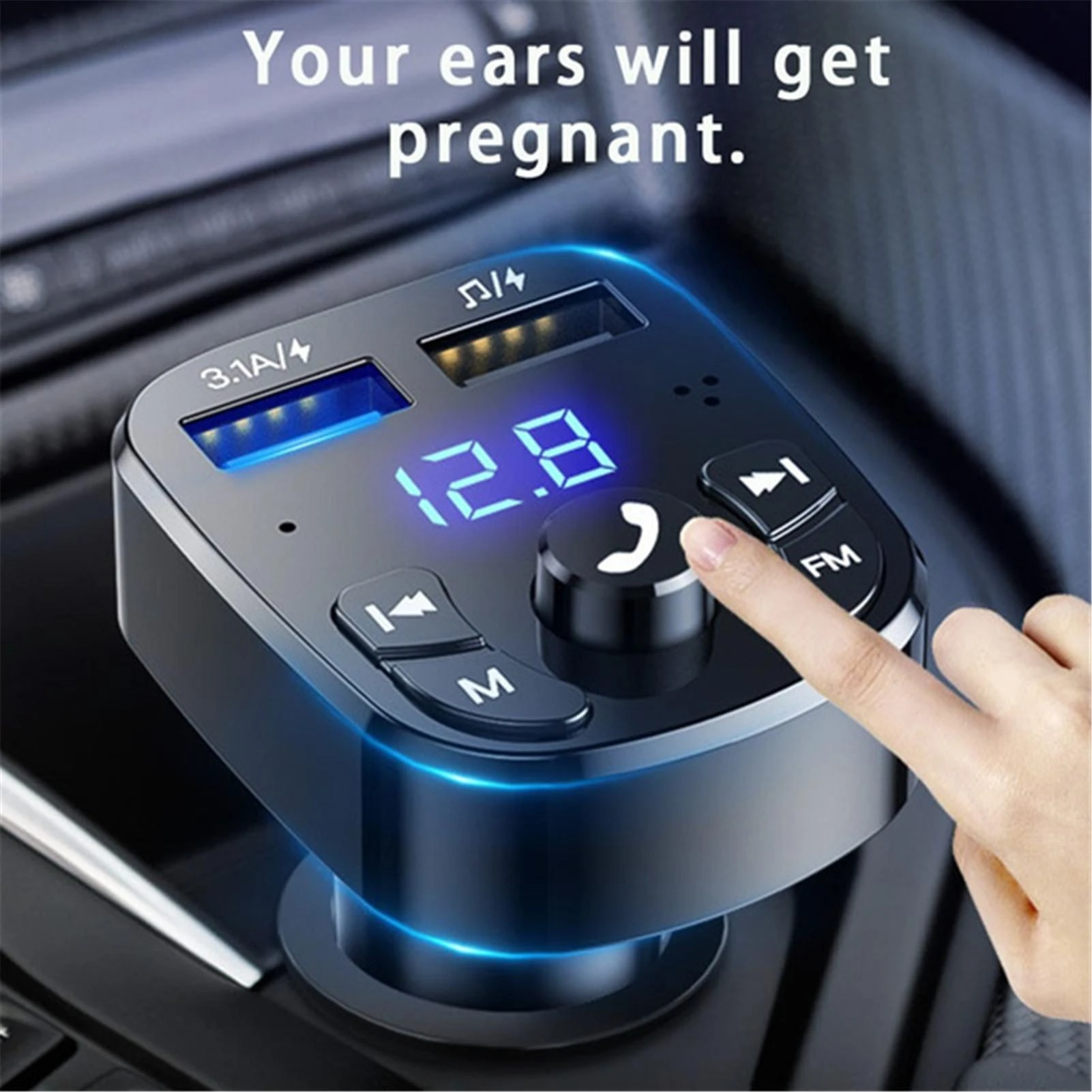 Dual Usb Bluetooth 5.0 Receiver Transmitter Car Mp3 Player Kit Quick Charger Cigarettes Lighter Interface - Cigarette Lighter - AliExpress