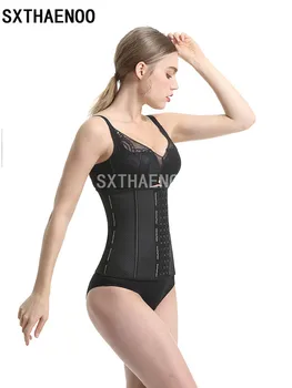 

SXTHAENOO Breathable Latex Waist Cincher Corset Underbust Body Fajas Sweat Waist Trainer Fitness Corset For Weight Loss