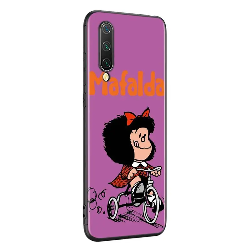 Черный силиконовый чехол с милым мультипликационным принтом Mafalda для Xiaomi Mi A3 A2 A1 5X6X6 8 9 Lite 9SE CC9 F1 9T 9TPro Play чехол для телефона - Цвет: Style 05