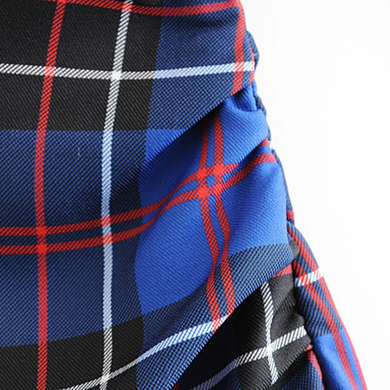 Women Vintage Elegant Plaid Split Midi Skirt Fashion High Waist Back Zipper Office Pleated Skirts Casual Faldas Mujer