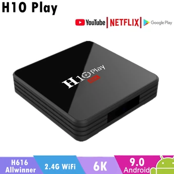 

H10 PLAY Android 9.0 Smart TV Box 4GB 64GB 32GB Allwinner H6 Quad Core 6K H.265 2.4GHz Wifi Set Top box Android box PK H96 MAX