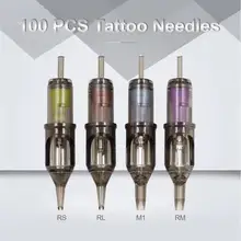 100 шт Горячая Одноразовые Иглы для картриджа татуировки полуперманентный макияж бровей Татуировка ручка машина поставка RL/M1/RM/RS