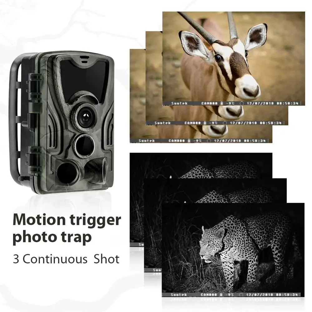 Wildlife Hunting Trail Camera 1080P 24MP Night Vision Infrared Wild Cameras HC801A Wireless Photo Traps Tracking Surveillance