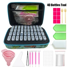 Diamond Painting Tools Kit with 30/40/60/54 Bottles Plastic Storage and Funnel Sticker Set for Diamond Painting Embroidery Tool