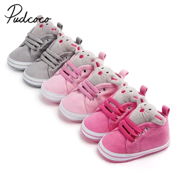 

Autumn Winter Baby Girls Boys Cotton Shoes Soft Warm Sole Anti-Skid High-Top Ankle Sneakers Cute Animal Crib Shoes First Walker