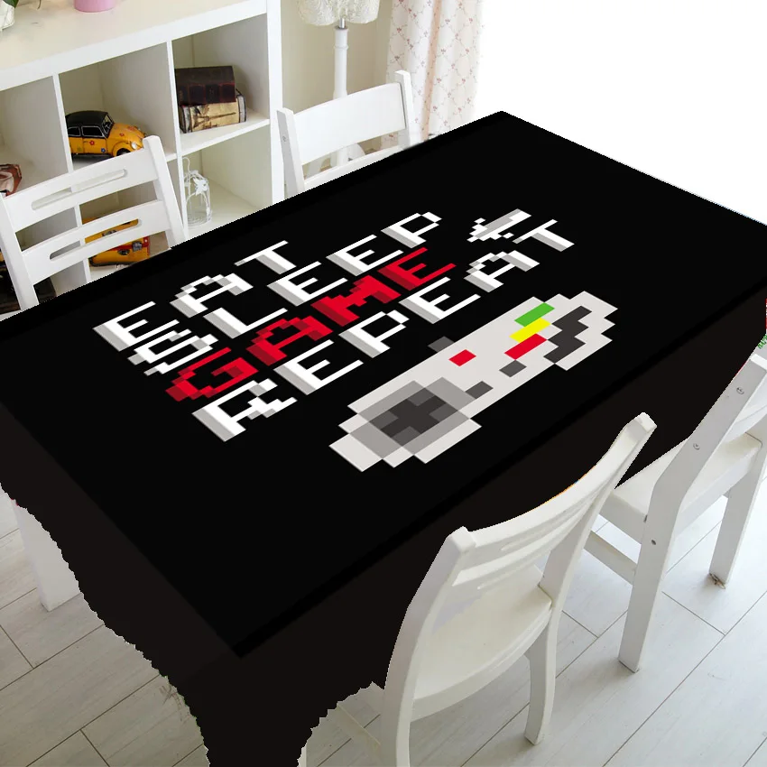 Забавная Скатерть Eat Sleep для геймеров крутая игровая настольная скатерть