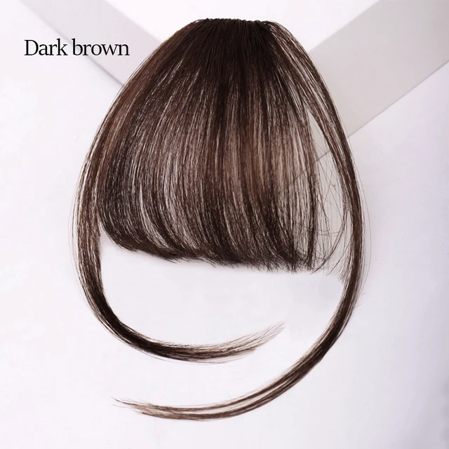 MyDiva Synthetic Air Bangs Heat Resistant Hairpieces Hair Women Natural Short Black Brown Bangs Hair Clips For Extensions 33