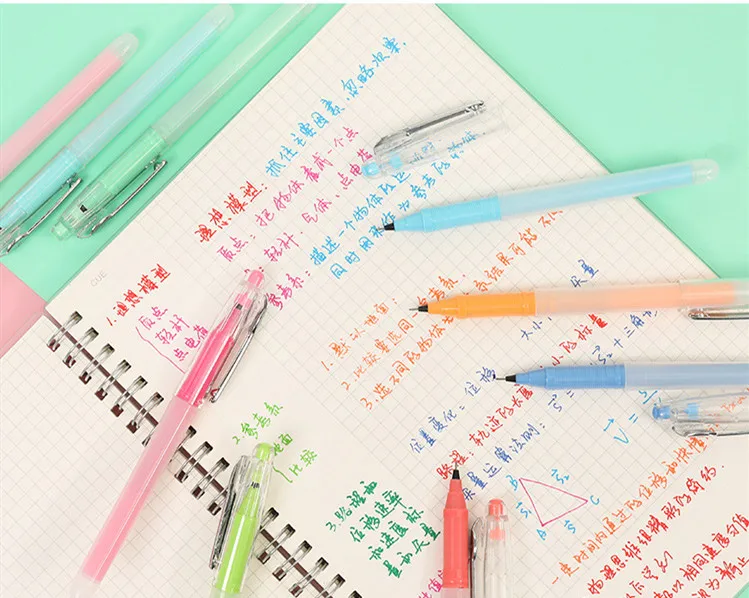 12 шт/партия 0,5 мм Kawaii Macaroon цвета гелевая ручка набор шариковых ручек кисть для граффити ручка для школы офиса канцелярские принадлежности