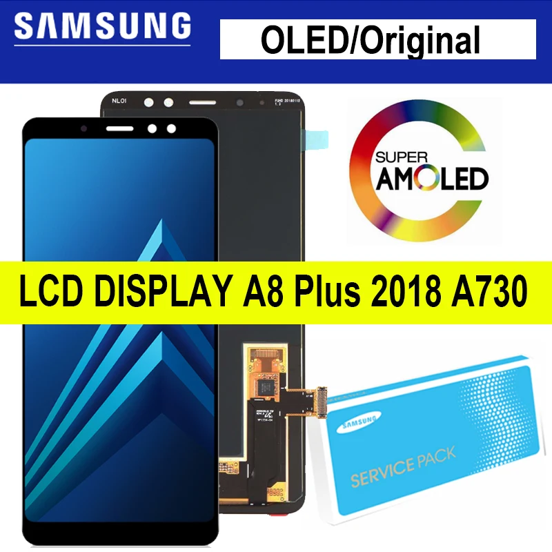 OLED/Super AMOLED дисплей для SAMSUNG Galaxy A8 Plus 2018 A730 ЖК-дисплей сенсорный экран дигитайзер