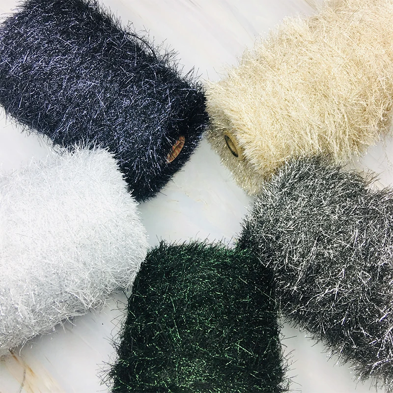 

500g/ball Autumn Winter Fashion Wool New Concept Fancy Yarn Metallic Color Texture Thread Scarf Woolen Hat Hand-Woven