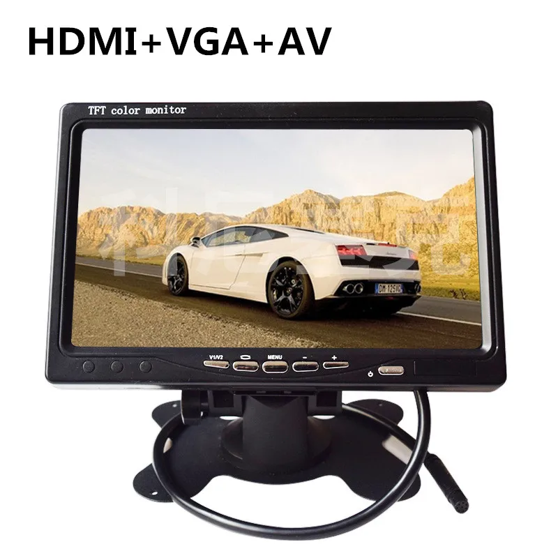 7 inch 10 дюймовый hd-монитор разрешение 1024*600 видеомонитор HDMI, VGA, BNC интерфейс игровой дисплей для PS3 xbox автомобиля использовать портативный ЖК-цветной экран - Цвет: 7 inch