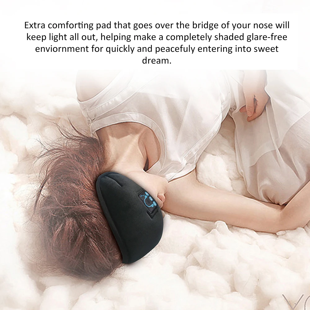 Wireless Stereo BT Earphone Sleep Mask Soft Earphones Bluetooth music sleeping eye mask Support Handsfree Sleeping Eye Mask New