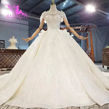 شراءAIJINGYU فساتين زفاف أنيقة فساتين خفيفة الاتحاد موضة الضمادات النباتية السيدات مثير زائد حجم الدانتيل ثوب طويل قصير