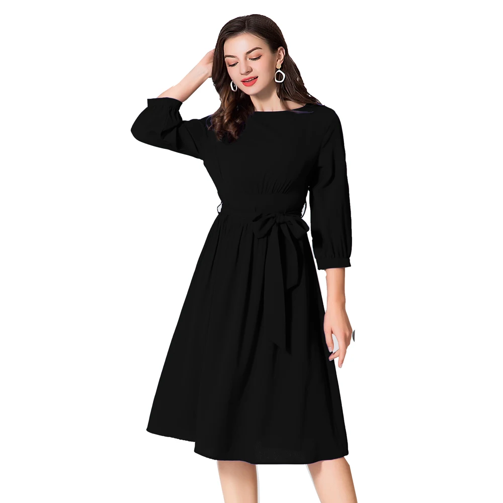 

ZOGAA dress summer 2020 Solid Casual dresses for women 5 colors Three Quarter Knee-Length maxi dresses for women woman dress