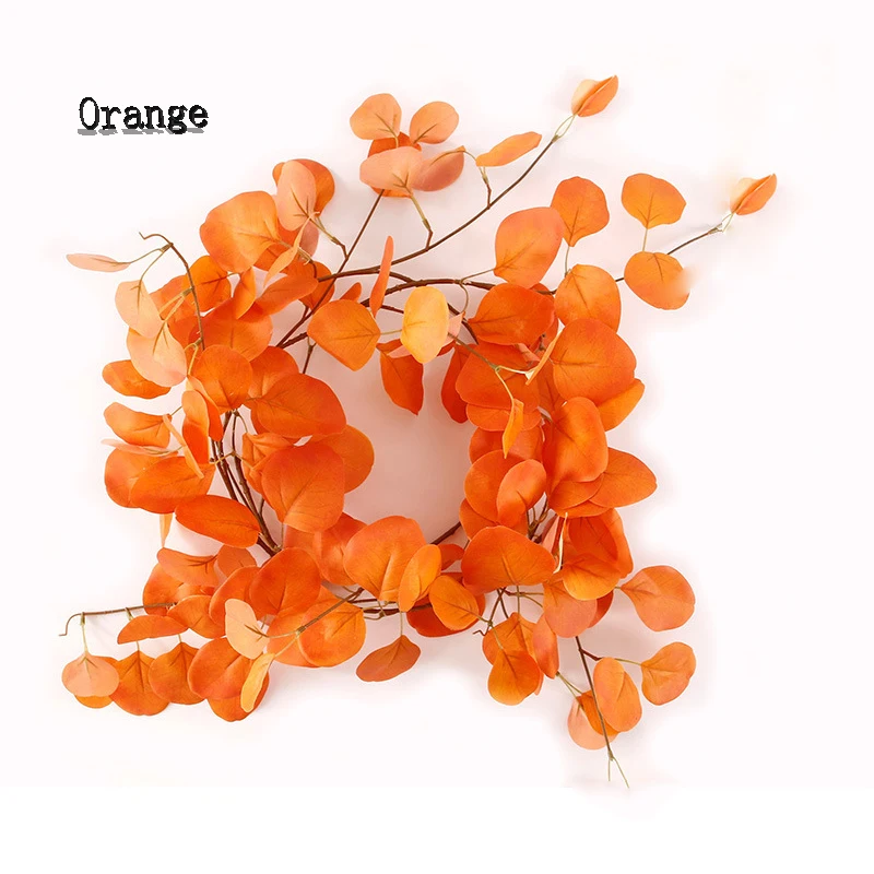 Artificial Ivy Leaf Eucalyptus Leaves Home Decor Wedding Decoration Plants Plastic Green Long Vine Fake Foliage Handmade 180cm - Цвет: 8
