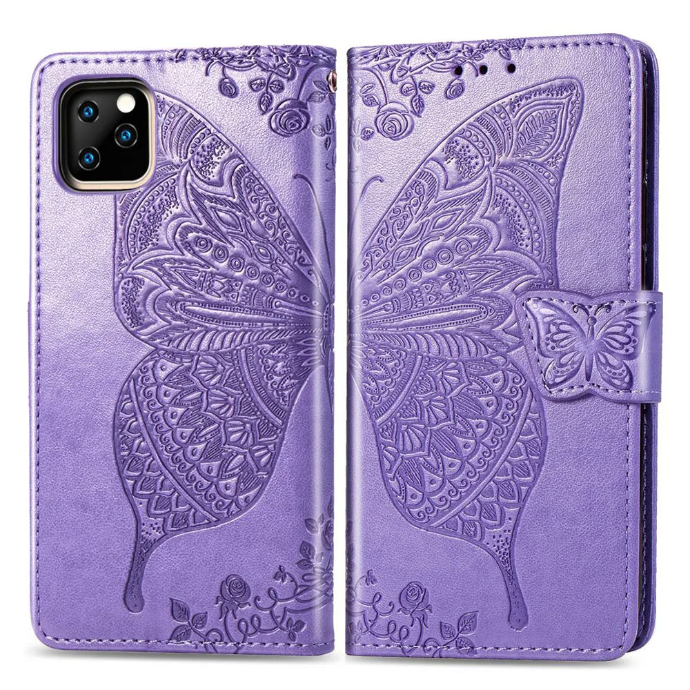 lightpurple LLZ.COQUE Магнитный кожаный бумажник флип чехол для телефона для IPhone X XS MAX XR 11 Pro Max 6 6S 7 8 Plus SE 5S 5 бабочка задняя крышка - Цвет: lightpurple