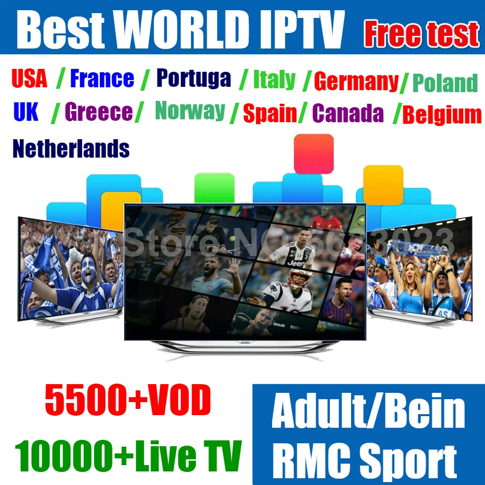 World IPTV subscription UK French German IPTV M3U subscription 1 year France Belgium Netherlands Portugal Greece Norway Poland