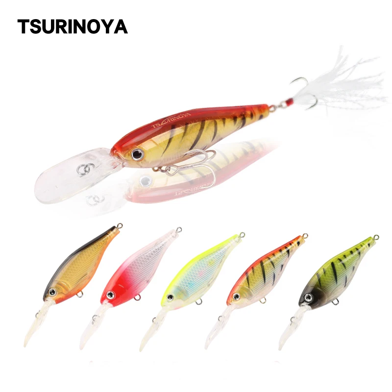 TSURINOYA для рыбалки приманки DW36 80 мм 13g глубоких скважин глубина 2 1-4 5 m жесткая