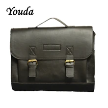 Youda дизайн мужской деловой портфель Классическая винтажная сумка большой портфель ретро повседневные сумки на плечо