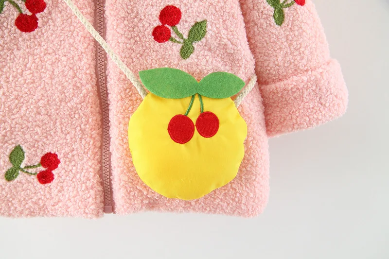Wholesale(4 pieces/lot) Children's Clothing Girls Coat With Bag Winter Floral Pattern Baby Girl's Parkas Outerwear 101205