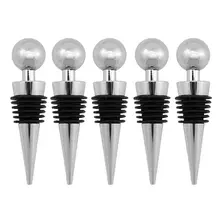 Вино Caddy из нержавеющей стали бутылки вина пробки декоративный хромированный шар дизайн набор из 5 CNIM Горячий