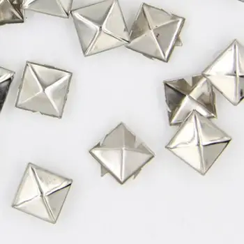 

100 One For Sale Silver (8mm) Pyramid Square Diy Liu Ding Rivets Hardware H5X6
