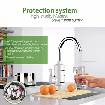 

Water Heater Kitchen Electric Faucet Instant 3000W Electric Water Heater Tap Tankless Faucet Hot 3 seconds heating EU PLUG