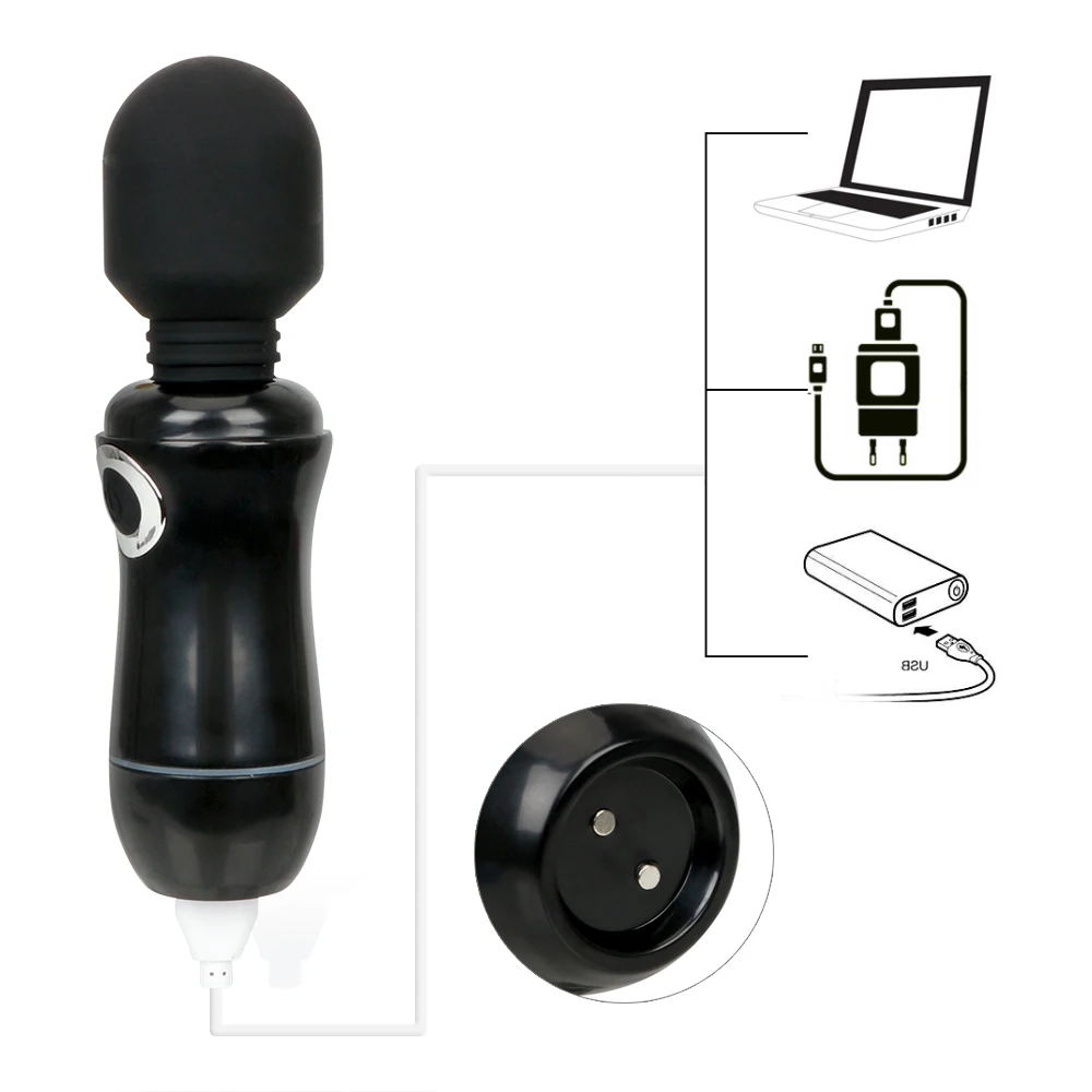 Hot USB Stronger Mute Female Mini AV Vibrator Magic Wand Massager Clitoris Stimulator Adult Sex Toy Clit Mastrubator For Women 6