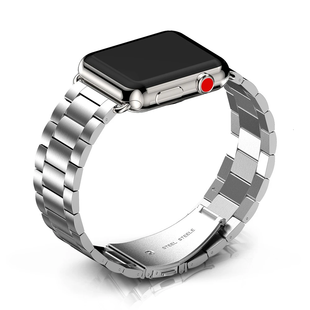 Металлический ремешок из нержавеющей стали для Apple Watch 44 мм браслет iWatch серии 5 4 3 2 40 мм браслет 42 мм 38 мм Замена - Цвет ремешка: silver