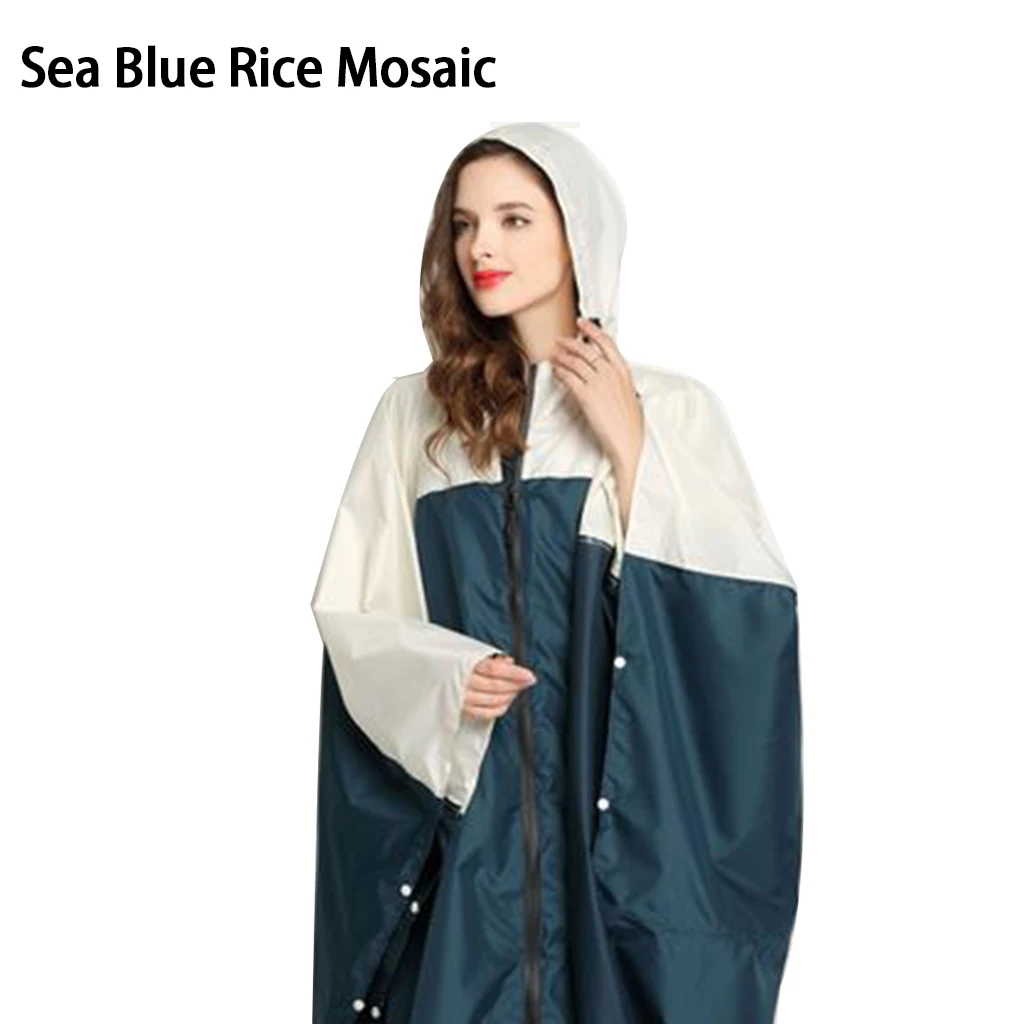 Sea Blue Женский модный дождевик, водонепроницаемый дождевик, пончо, плащ с капюшоном для походов и туров, стильный дождевик EVA, дождевик для взрослых - Цвет: Sea Blue