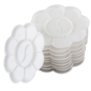 

1pcs 8 Cells Plum Blossom Palette Paint Tray Artist Oil Watercolor White Plastic Palette Art Supplies