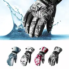 Уличные лыжные термоперчатки для мужчин и женщин, зимние водонепроницаемые теплые перчатки для езды на мотоцикле, снегоходе, утолщенные термоперчатки