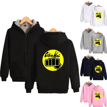 

Winter Hip Hop Hoodie Cobra Kai Print Fashion Zipper Men Women Hoodies Jackets Casual Long Sleeve Pocket Hooded Sweatshirts Tops