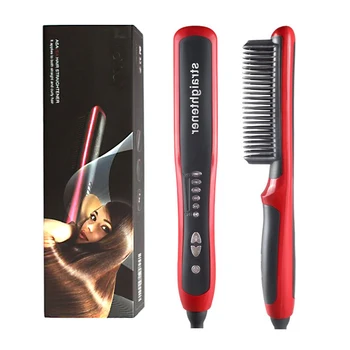 

Electric Hair Beard Straightener Comb Beard Straightening Comb Boys Men Beard Brush Grooming Kit Hair Iron Straightener Brush