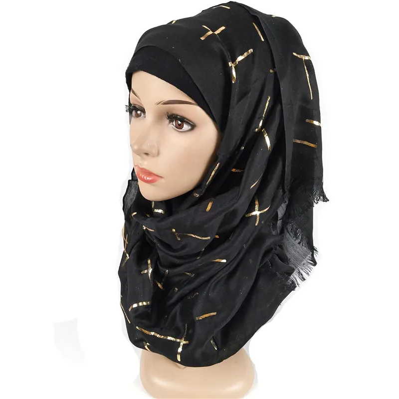 Модный хлопковый хиджаб, мусульманский головной убор, шарф, саржевый принт, Женский тюрбан, арабские головные шарфы, малайзийский женский хиджаб, исламский hoofddoek
