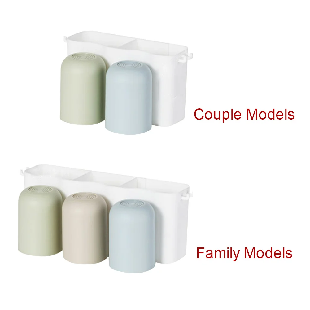 Wall Mounted Clean Toothbrush Holder Storage Rack Space Saving Plastic Self Adhesive Dustproof Home Bathroom