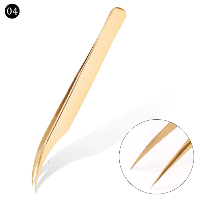 1 Pcs Eyelashes Tweezers Stainless Steel superhard Tweezers High Precision Anti-static tweezers for Eyelash Extensions H-1pcs