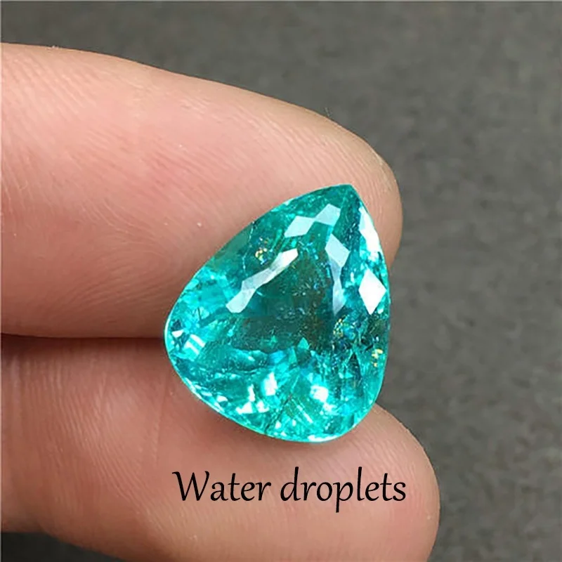 Water droplets 1 шт. король турмалина натуральный резка 3A Бразилия Параиба корунд шпинель различных форм ювелирных изделий Diy ледяной зеленый драгоценный камень AAA - Цвет: Water droplets