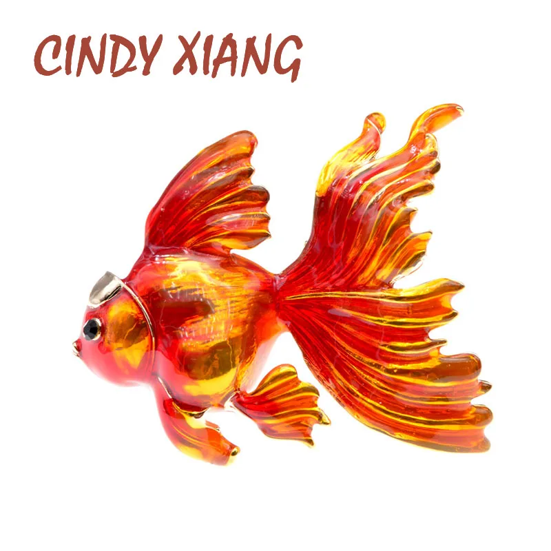 CINDY XIANG золотые броши Рыба для женщин милые животные дизайнерские бриллиантовые