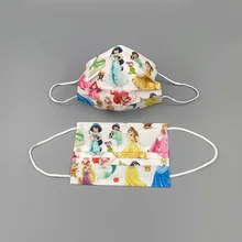 10/20/30/40/50/100Pcs Disney Princess Mask Cartoon Child Anime Print Face Masks 3-Layer Protective Breathable Non-Woven Fabric
