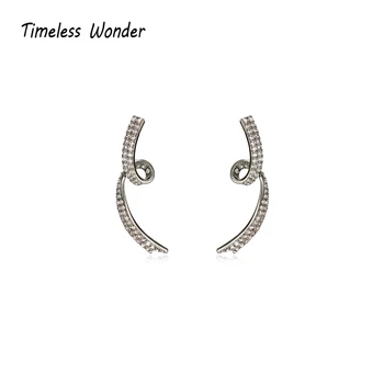 

Timeless Wonder Stunning Zirconia Geo Twist Stud Earrings Women Jewelry Goth Boho Designer Top Trendy Ins Fancy Bride Rare 8812